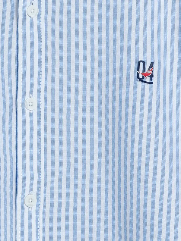 Frio sky blue cotton stripe shirt