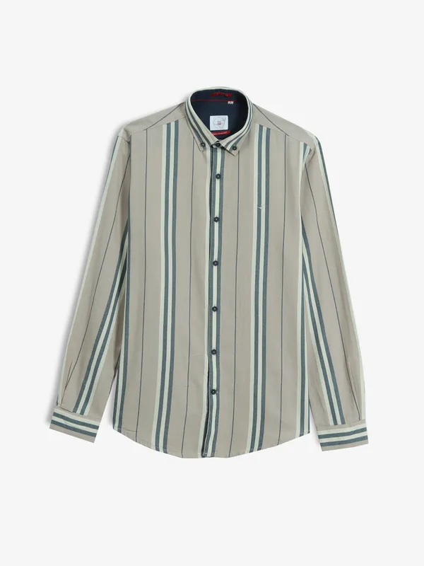 FRIO stripe beige cotton shirt