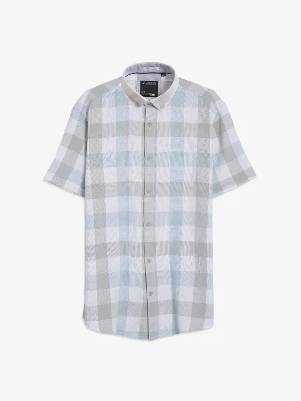Frio white and blue checks shirt