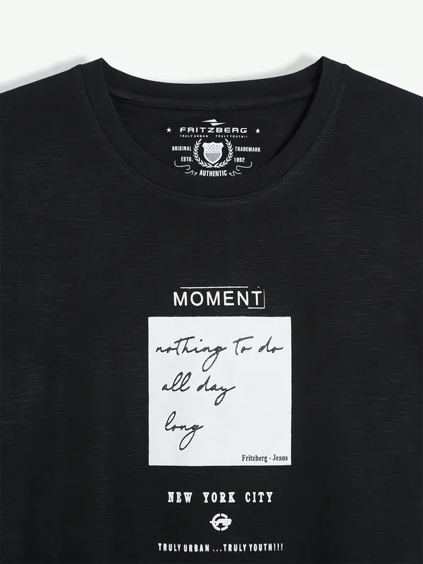 Fritzberg black casual t shirt in printed