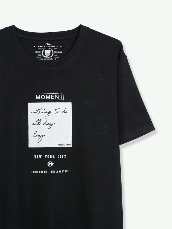 Fritzberg black casual t shirt in printed