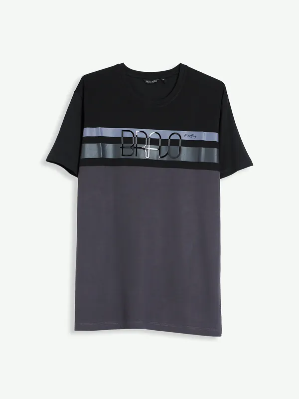 Fritzberg black color block t shirt