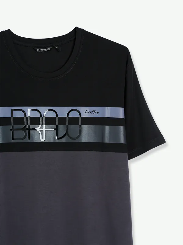 Fritzberg black color block t shirt