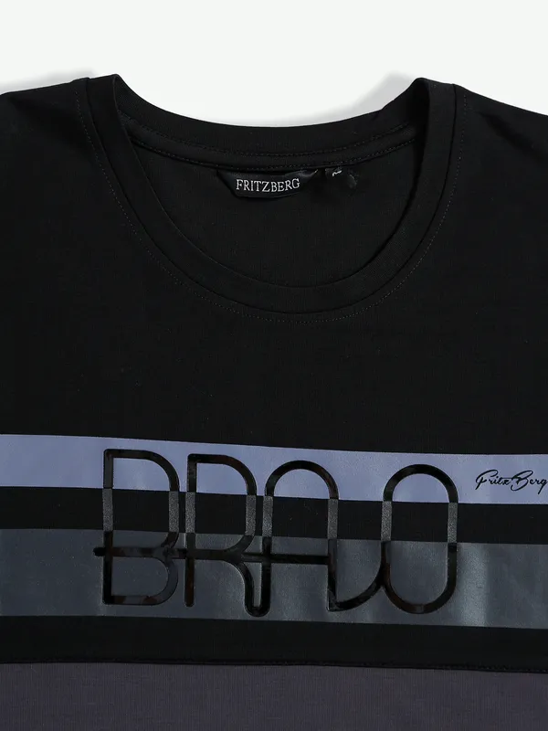 Fritzberg black color block t shirt