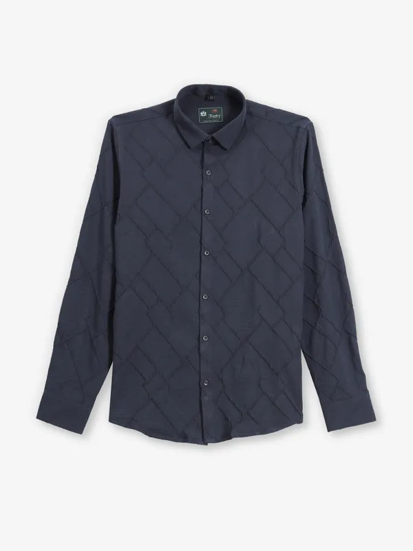 Black texture silk party wear shirt