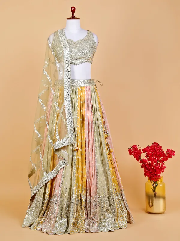Georgeous multi color georgette lehenga choli