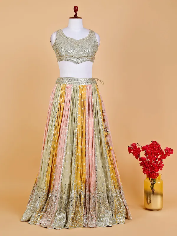 Georgeous multi color georgette lehenga choli
