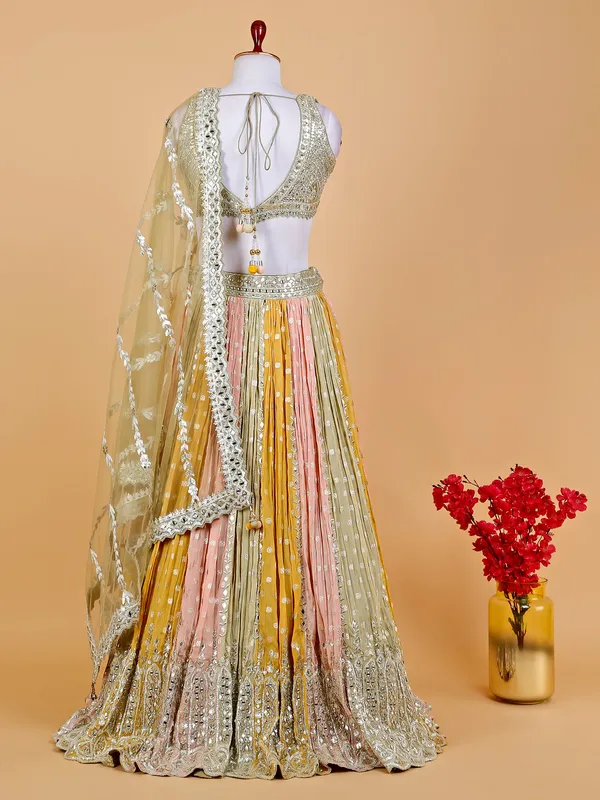 Georgeous multi color georgette lehenga choli