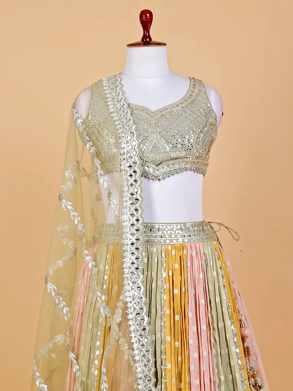 Georgeous multi color georgette lehenga choli