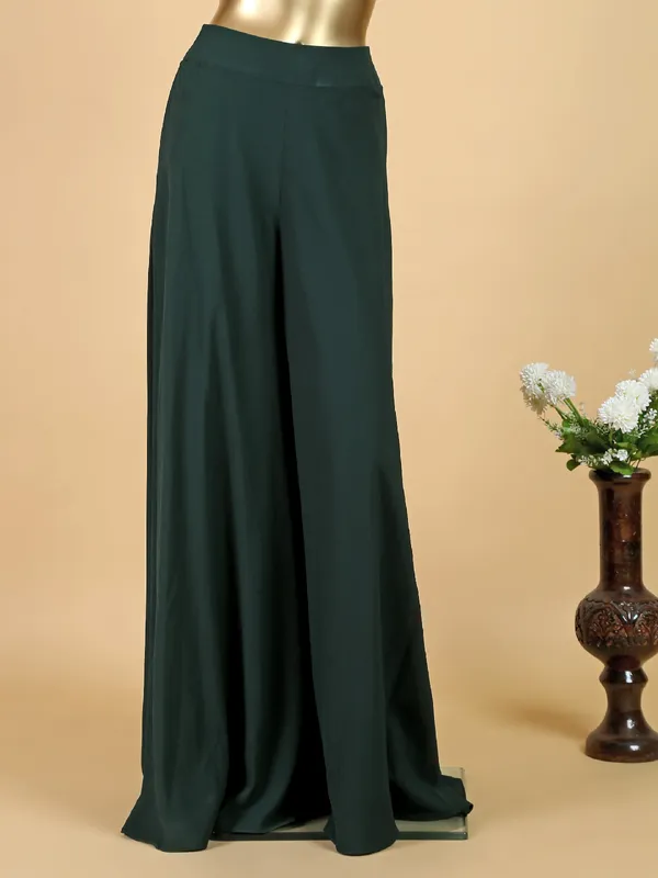 Georgette dark green palazzo suit