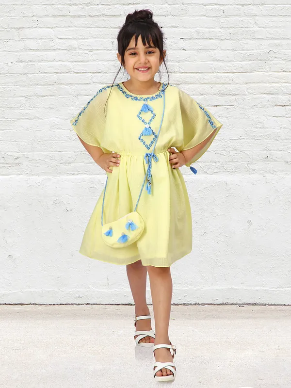 Georgette light yellow frock