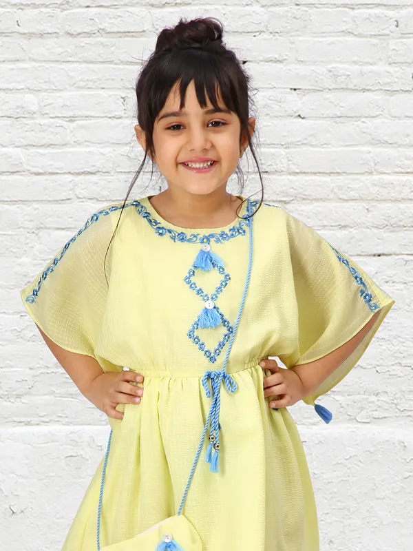 Georgette light yellow frock