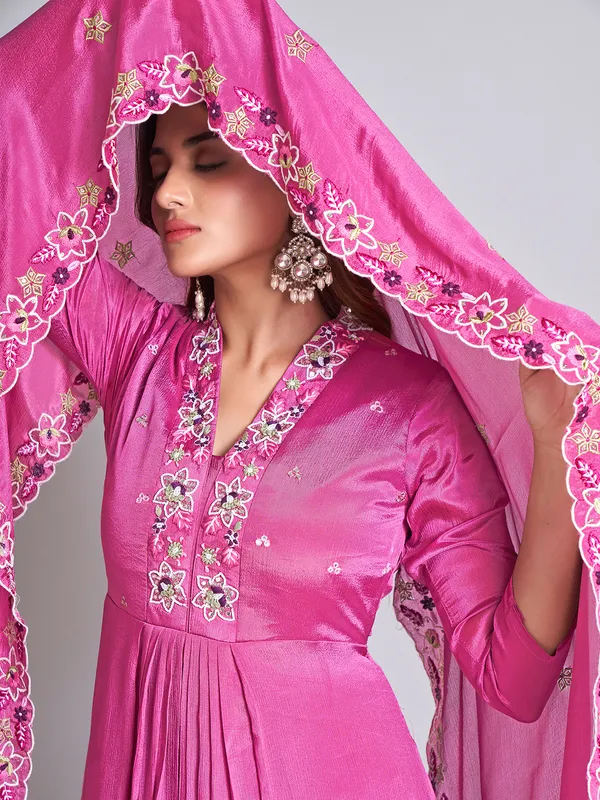 Georgette rani color salwar suit