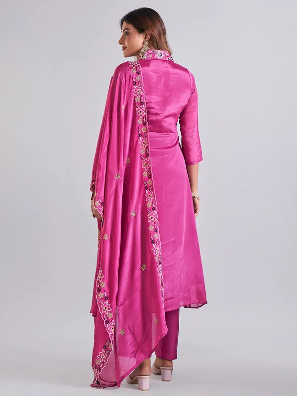 Georgette rani color salwar suit