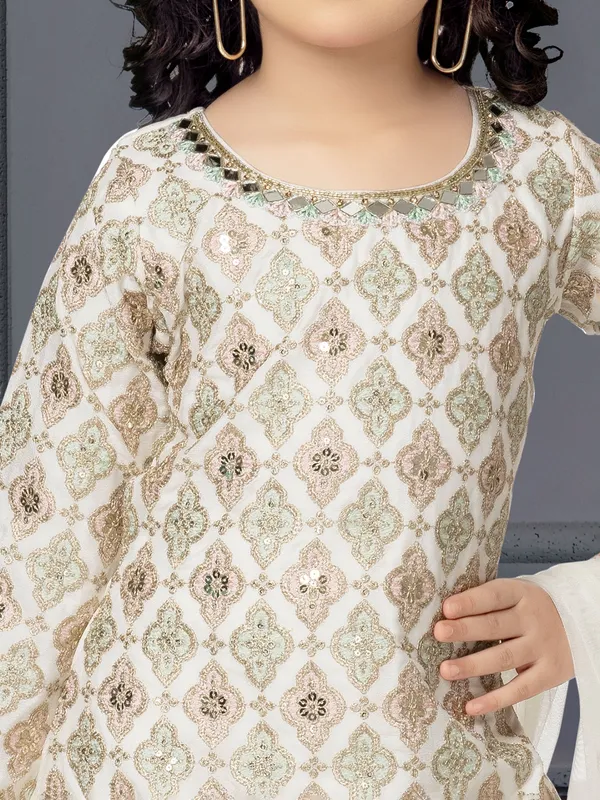 Georgette white sharara salwar suit
