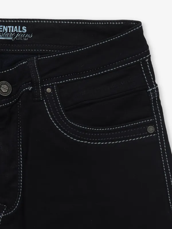 GESTURE black solid denim jeans