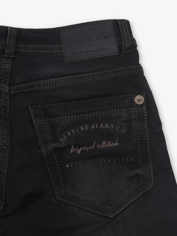 GESTURE black washed narrow fit jeans