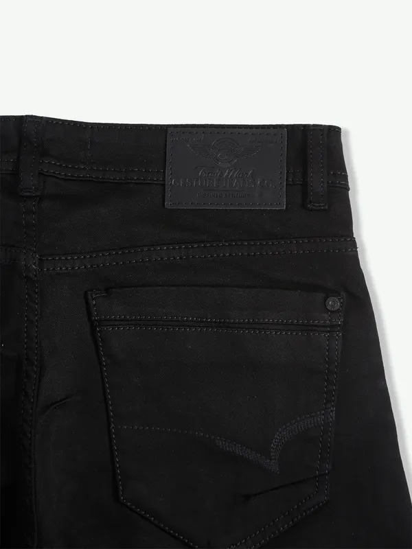 Gesture slim fit black solid jeans
