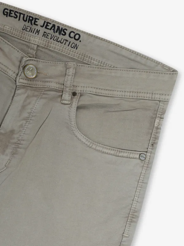 GESTURE solid beige jeans