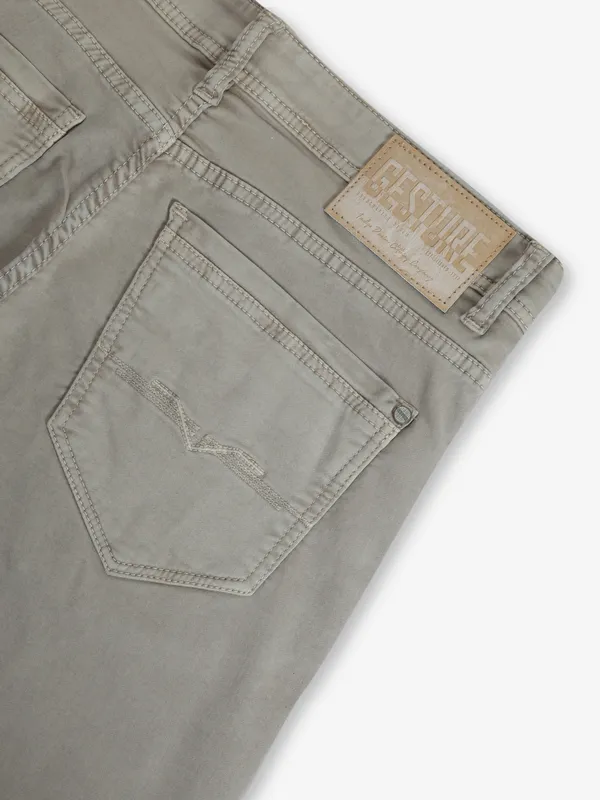 GESTURE solid beige jeans