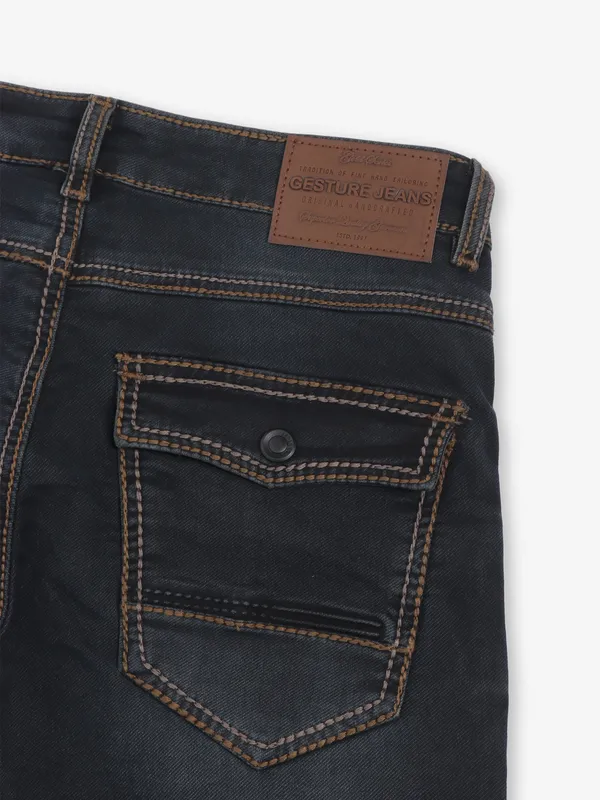 GESTURE washed blue denim jeans for mens