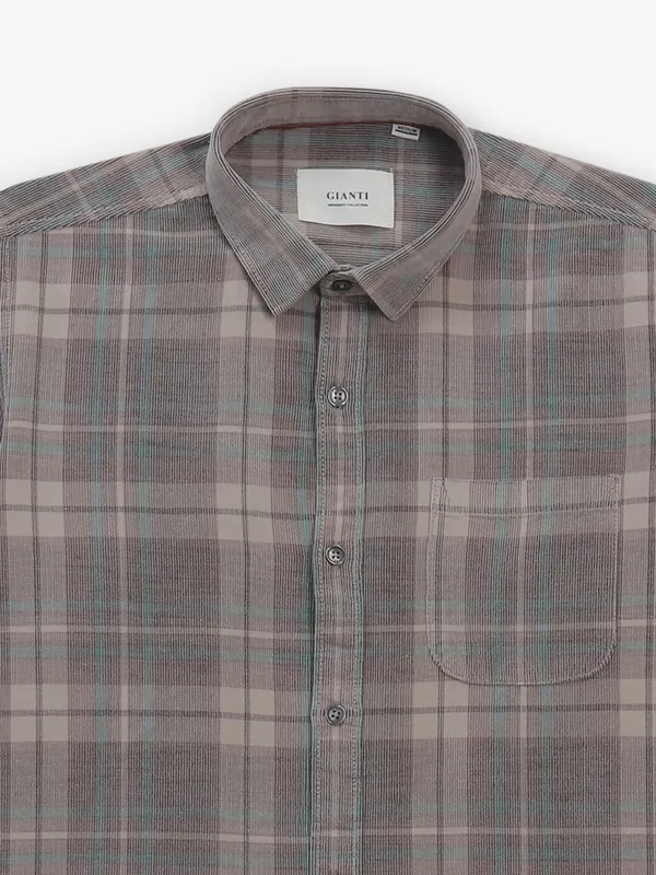 GIANTI beige checks cotton shirt