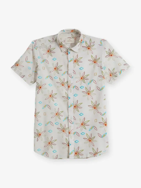 GIANTI beige cotton printed shirt