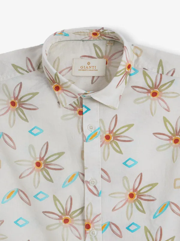 GIANTI beige cotton printed shirt