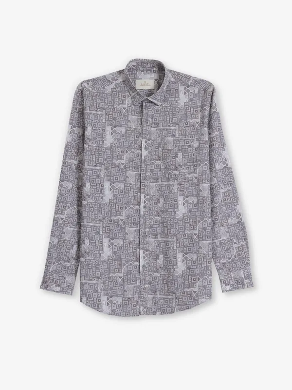 GIANTI beige printed cotton shirt