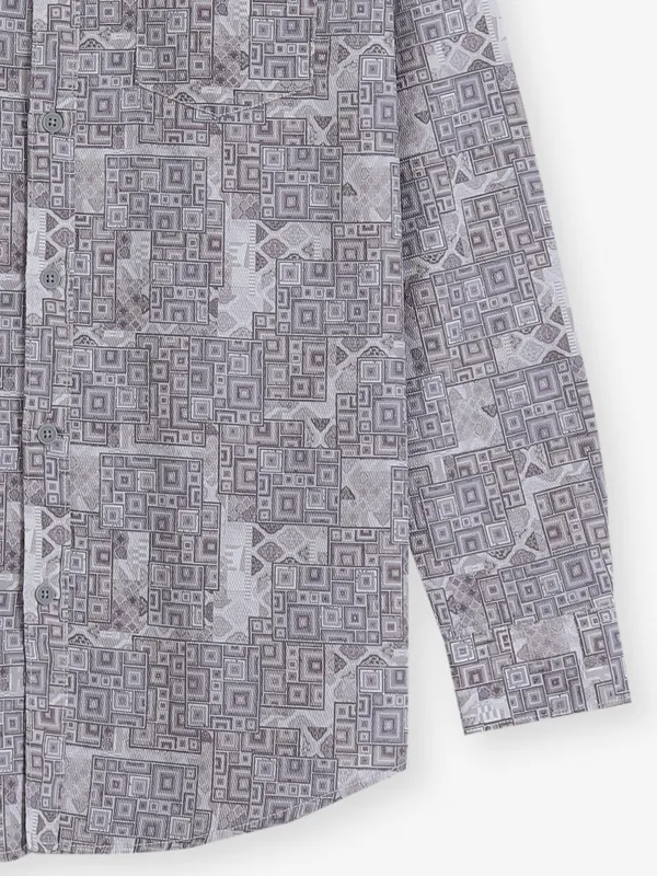 GIANTI beige printed cotton shirt