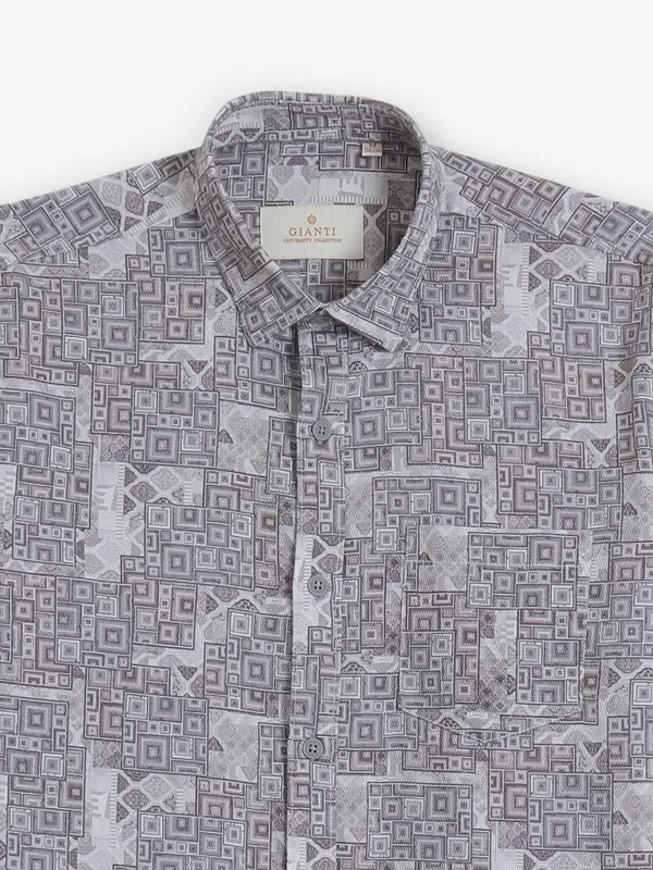 GIANTI beige printed cotton shirt