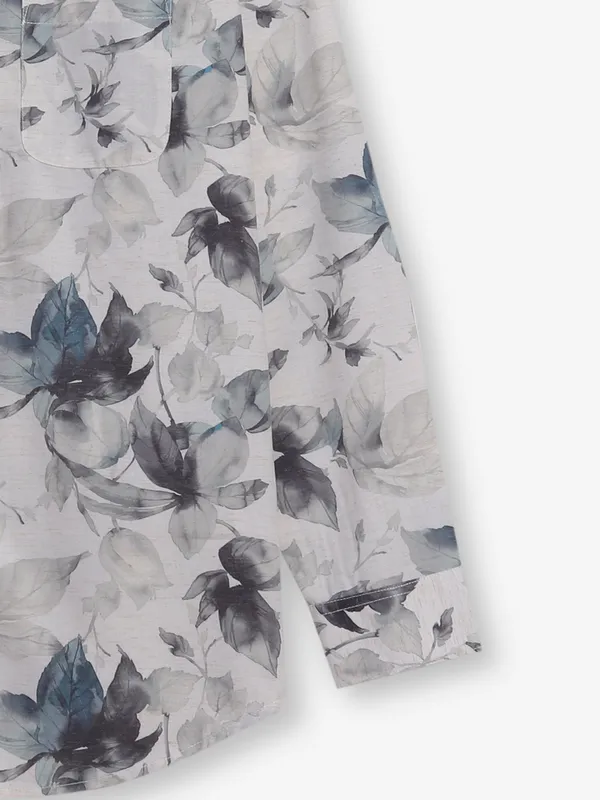 GIANTI beige printed cotton shirt for men