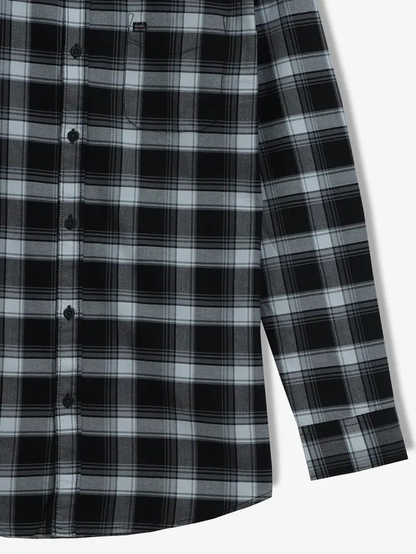 GIANTI black checks cotton casual shirt