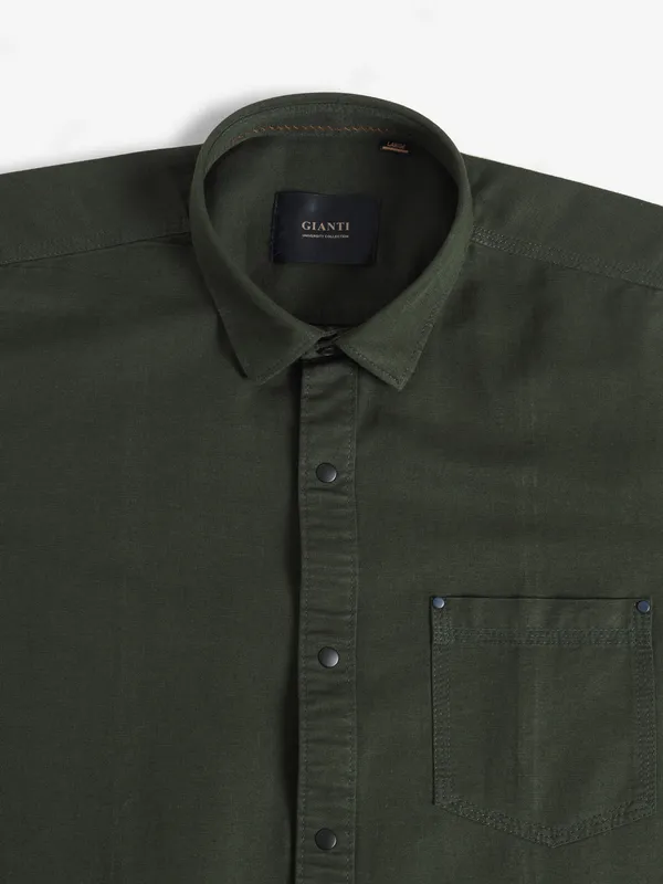 GIANTI black green plain cotton shirt