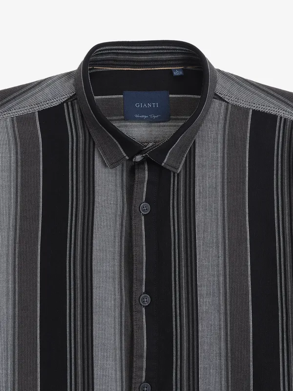 GIANTI black striped cotton shirt