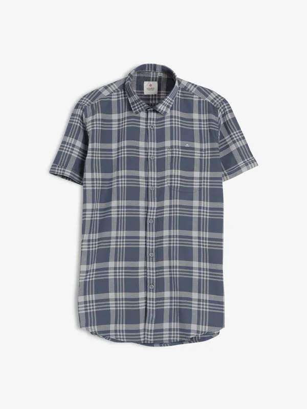 GIANTI blue checks casual cotton shirt