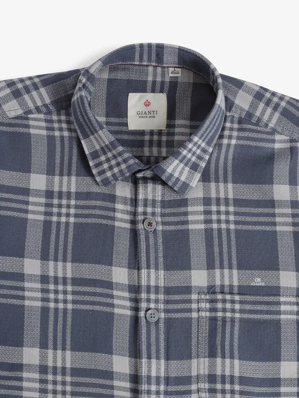 GIANTI blue checks casual cotton shirt