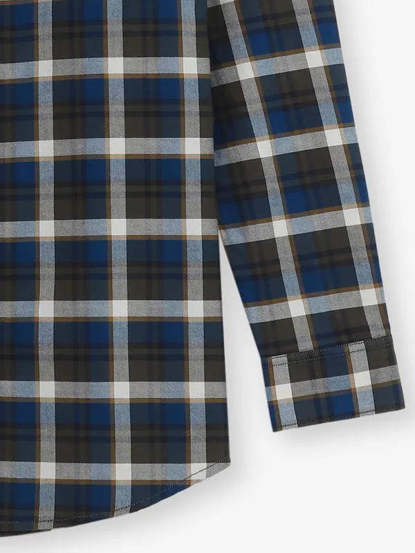 GIANTI blue checks cotton casual shirt