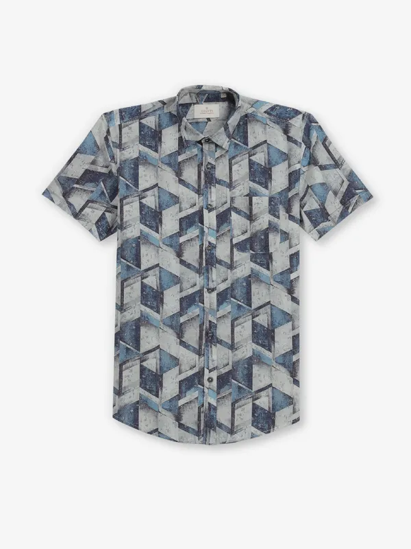 GIANTI blue texture cotton shirt