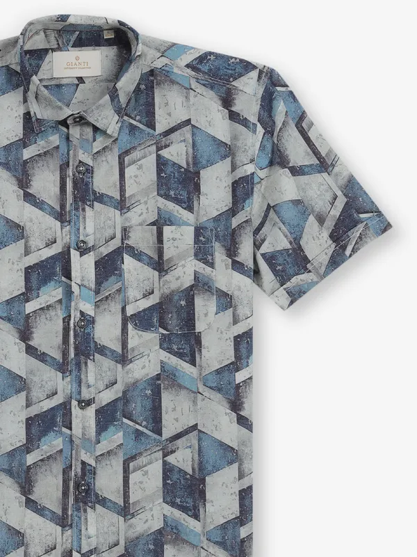 GIANTI blue texture cotton shirt
