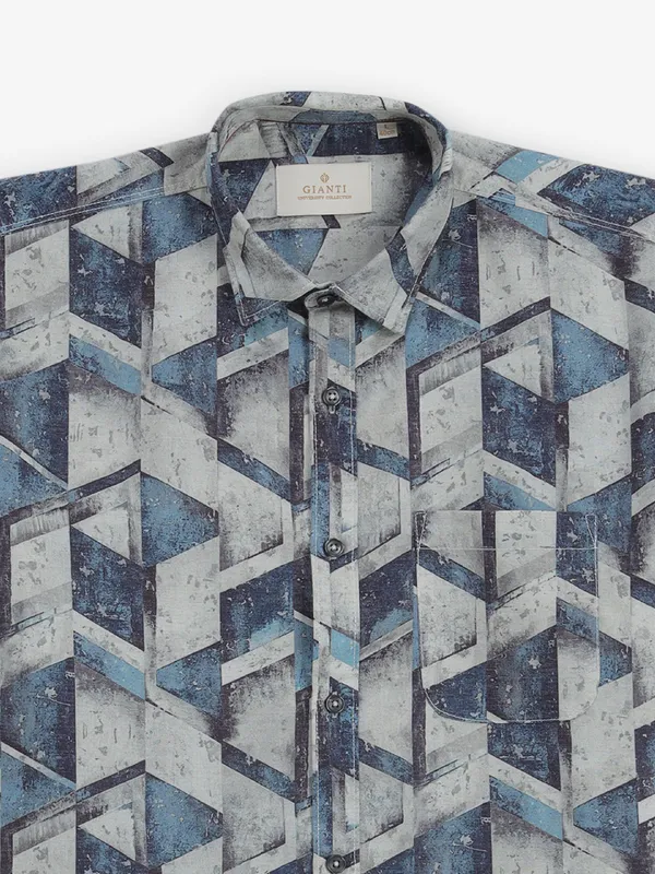 GIANTI blue texture cotton shirt