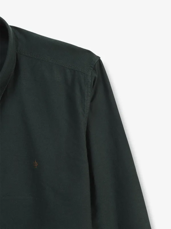 GIANTI bottle green plain cotton shirt