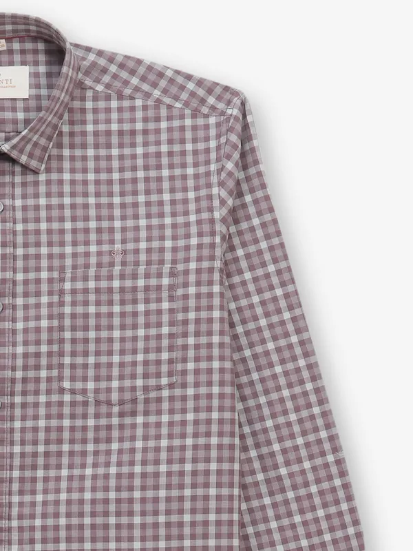 GIANTI brown checked cotton shirt