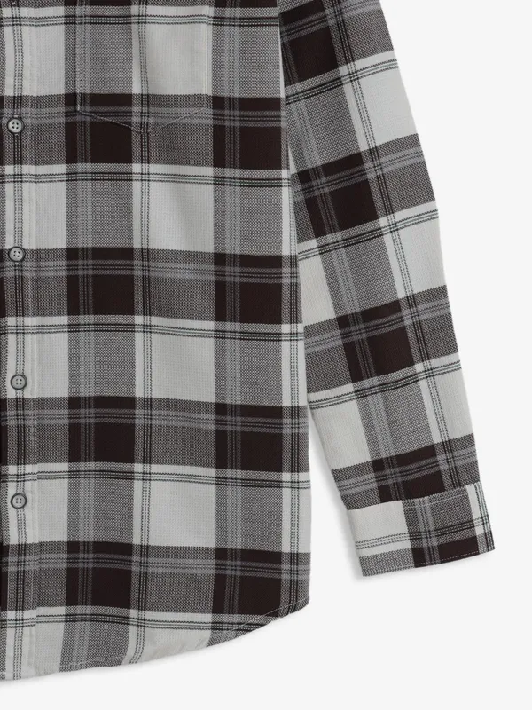 GIANTI checked cotton shirt in beige and wine
