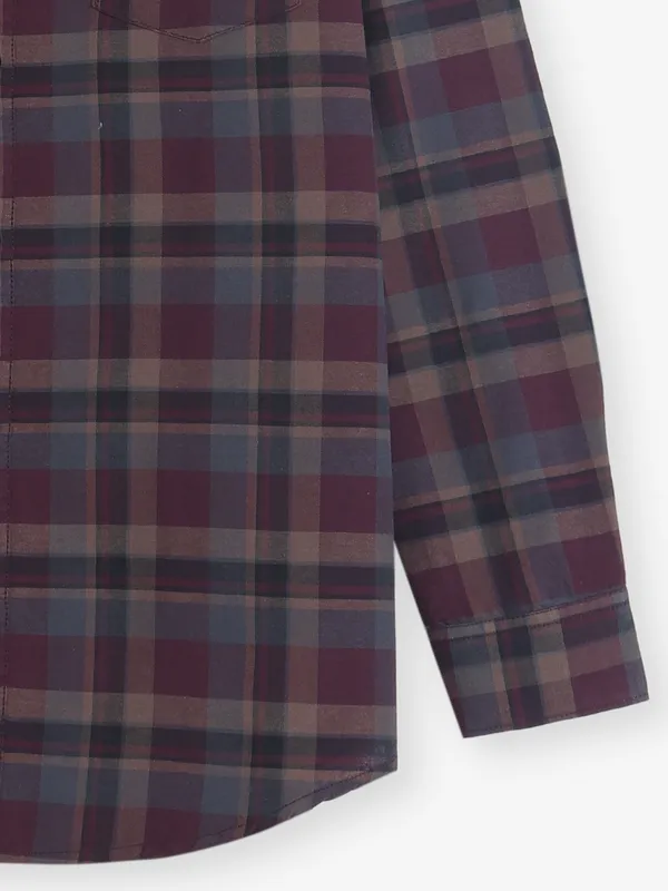 GIANTI checked wine cotton shirt