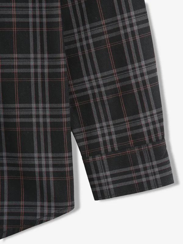 GIANTI checks black cotton shirt