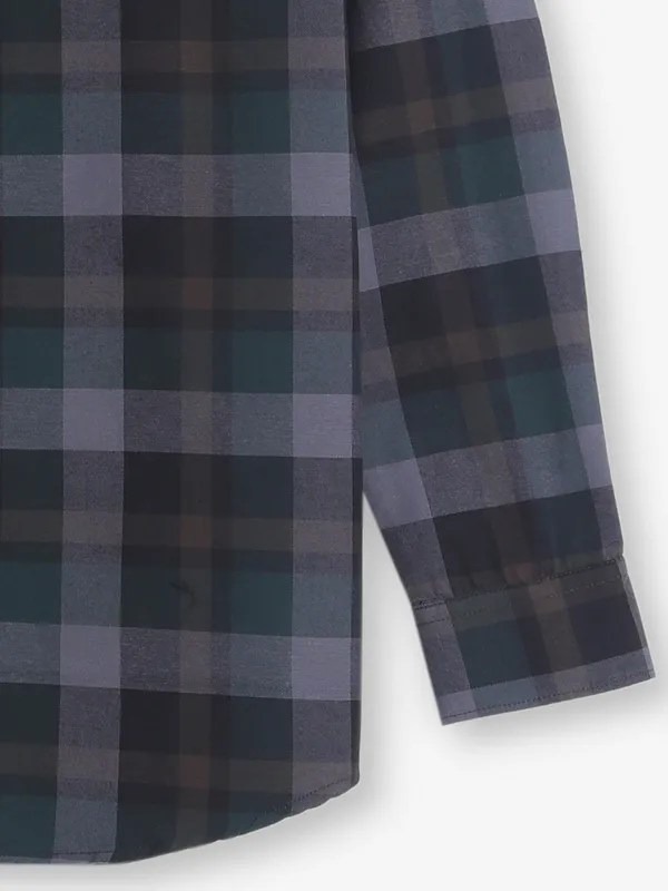 GIANTI checks green cotton shirt