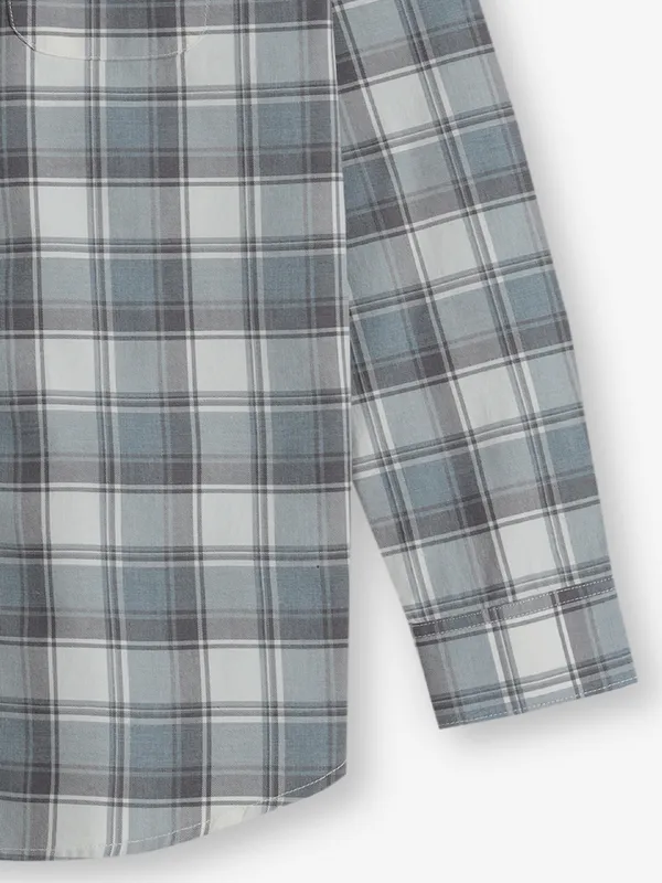 GIANTI checks grey cotton shirt