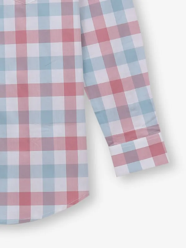 GIANTI checks onion pink cotton shirt