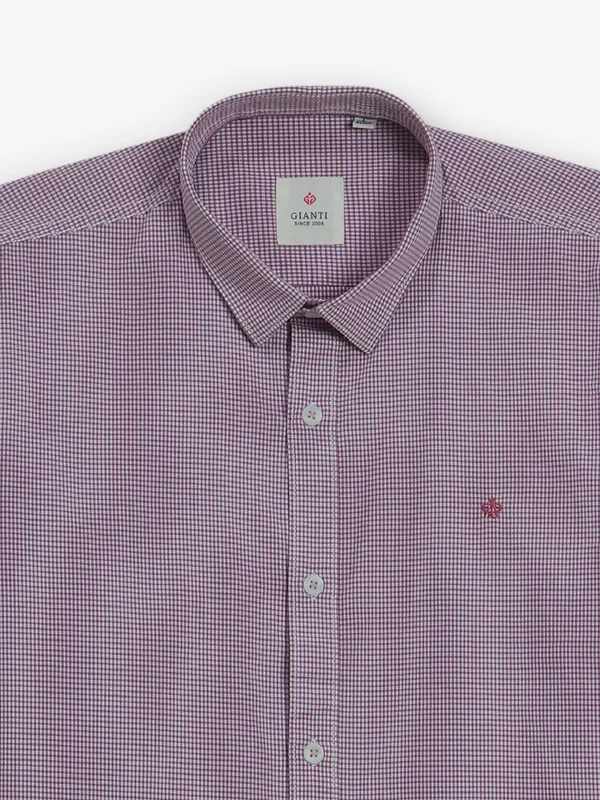 GIANTI checks pink cotton shirt
